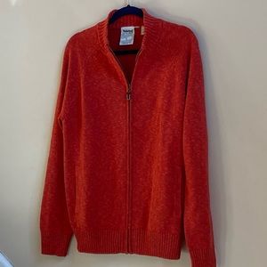 TIMBERLAND MENS KNIT CARDIGAN SWEATER/SIZE M /ORANGE/EUC.